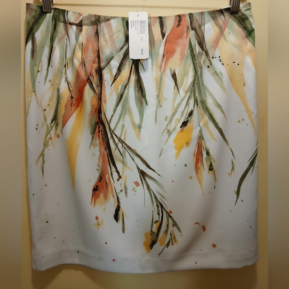 Chico's Green and Orange Pencil Skirt Resort Wear